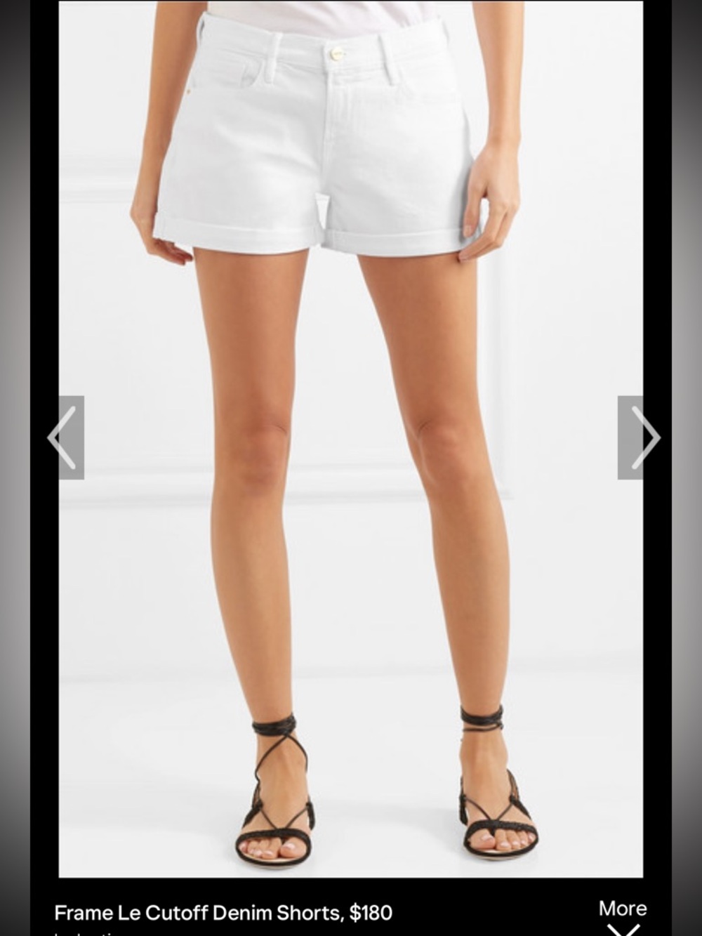 Frame White Rolled-Hem Women's Jean Shorts  le cutoff small flaws see photos